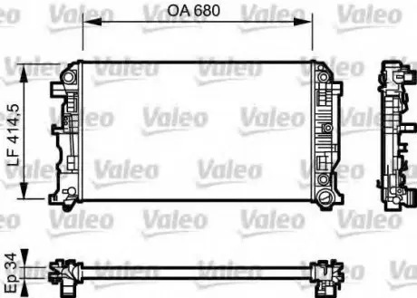 Радіатор системи охолодження VALEO 734929