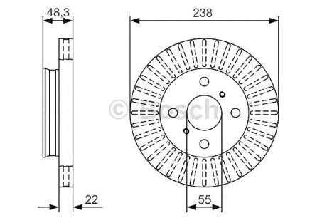 Тормозной диск BOSCH 0986479A63 (фото 1)