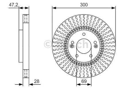 Тормозной диск BOSCH 0986479U43 (фото 1)