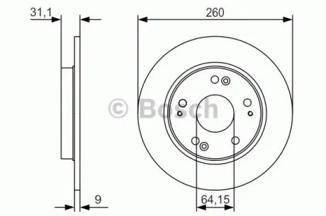 Тормозной диск BOSCH 0986479V21