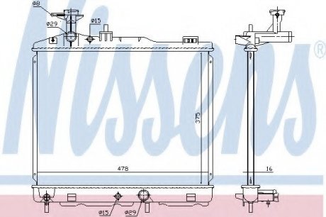 Радиатор системы охлаждения NISSENS 628982 (фото 1)