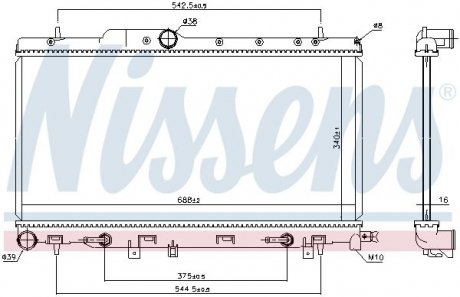 Радіатор SUBARU IMPREZA (GD, GG) (00-) 2.0 WRX TURBO NISSENS 64123