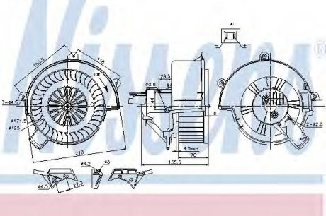 Вентилятор отопителя NISSENS 87083