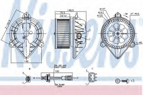 Вентилятор отопителя NISSENS 87183