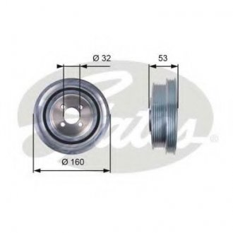 Ременной шкив коленвала GATES TVD1079