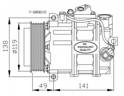 Компресор кондиціонера MB C-Class (W203/S203) 1.8 02-08 NRF 32215