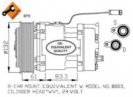 Компрессор кондиционера NRF 32753