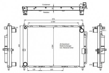 Радіатор кондиціонера NRF 350068