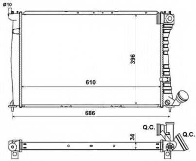 Радиатор системы охлаждения NRF 519602