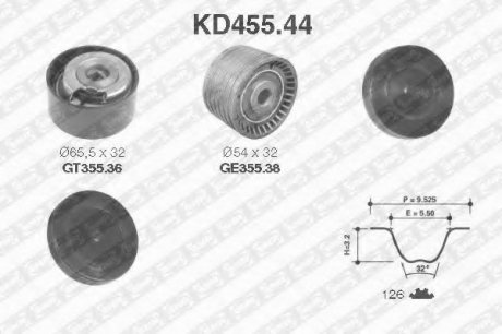 Комплект ременя ГРМ NTN SNR NTN-SNR KD455.44 (фото 1)