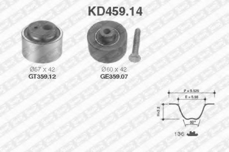 Комплект ременя ГРМ NTN SNR NTN-SNR KD459.14