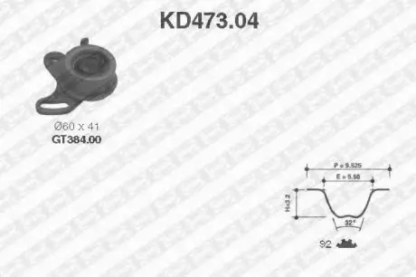 Комплект ременя ГРМ NTN SNR NTN-SNR KD473.04