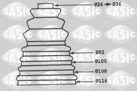 Комплект пылника приводного вала SASIC 1904010