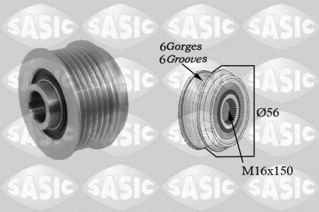 Ременной шкив генератора SASIC 1674002 (фото 1)