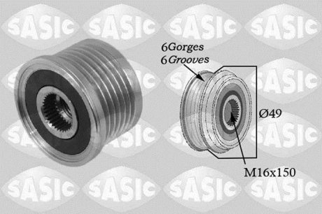 Ремінний шків генератора SASIC 1674003 (фото 1)