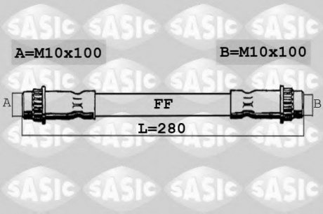 Гальмівний шланг SASIC SBH0286 (фото 1)