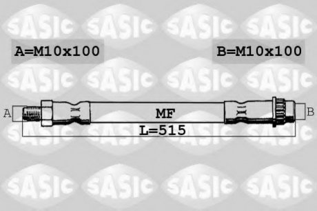 Тормозной шланг SASIC 6604016 (фото 1)