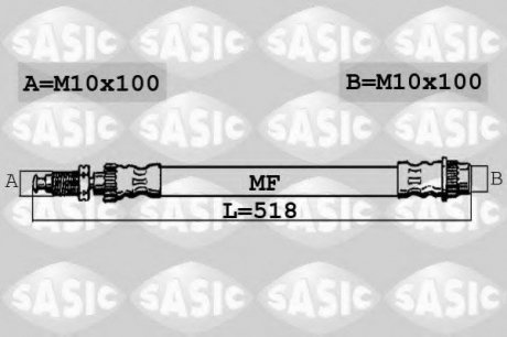 Гальмівний шланг SASIC 6600009 (фото 1)