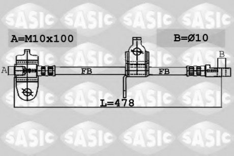 Тормозной шланг SASIC 6606032 (фото 1)