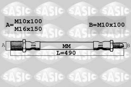 Гальмівний шланг SASIC SBH6347 (фото 1)
