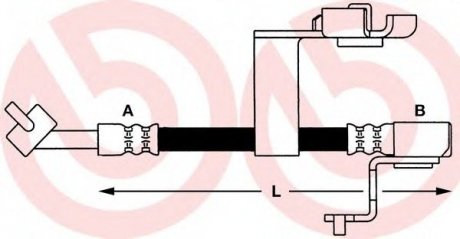 Тормозной шланг BREMBO T24034 (фото 1)