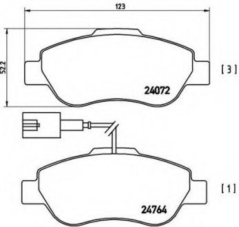 Гальмівні колодки дискові P23 107 BREMBO P23107 (фото 1)