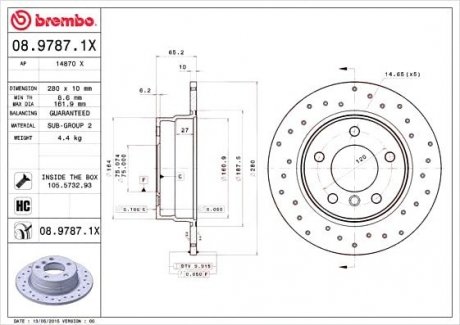 Гальмівний диск BREMBO 08.9787.1X