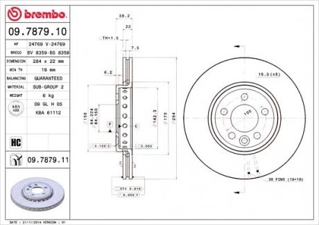 Тормозной диск BREMBO 09.7879.11