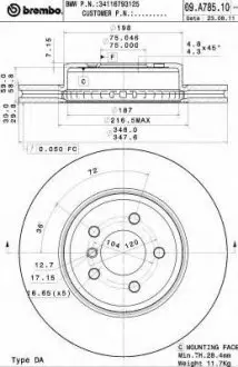 Тормозной диск BREMBO 09.A785.11