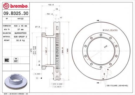 Гальмівний диск BREMBO 09.B325.30