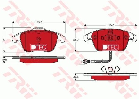 Гальмівні колодки, дискові TRW TRW GDB1762DTE