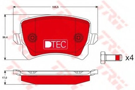 Гальмівні колодки, дискові TRW TRW GDB1763DTE