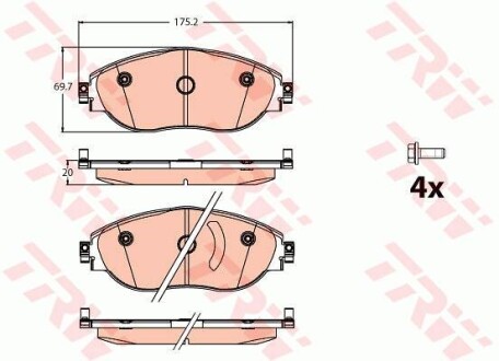 Гальмівні колодки, дискові TRW TRW GDB2114