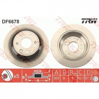 Тормозной диск TRW DF6678 (фото 1)