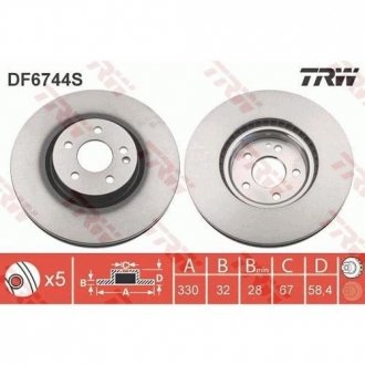 Тормозной диск TRW DF6744S (фото 1)