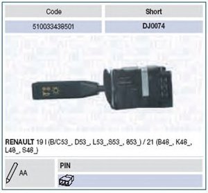 Выключатель на колонке рулевого управления MAGNETI MARELLI DJ0074 (фото 1)