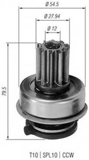 Ведущая шестерня стартера MAGNETI MARELLI AMB0199