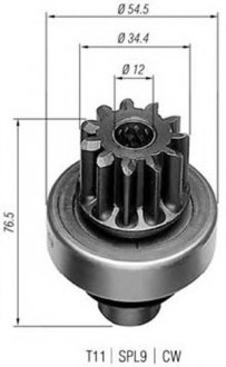 Ведущая шестерня стартера MAGNETI MARELLI AMB0203