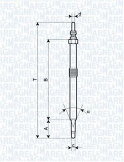 Свеча накаливания MAGNETI MARELLI UC29A