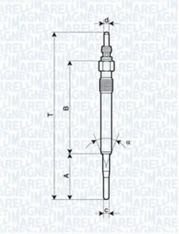 Свеча накаливания MAGNETI MARELLI UC45A