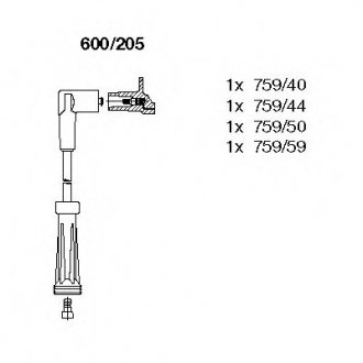 Комплект проводів запалення BREMI 600/205