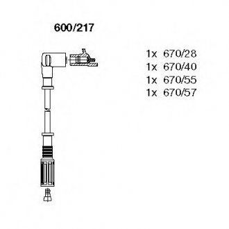 Комплект проводів запалення BREMI 600/217