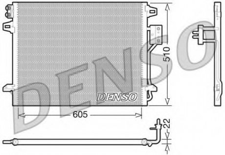 Конденсатор кондиционера DENSO DCN06006 (фото 1)
