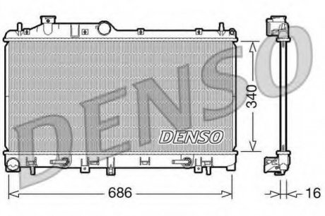 Радиатор охлаждение двигателя DENSO DRM36009 (фото 1)