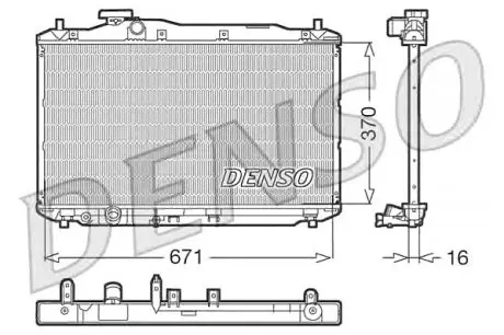 Радиатор охлаждение двигателя DENSO DRM40005 (фото 1)