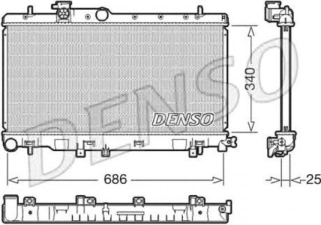 Радиатор охлаждение двигателя DENSO DRM36020