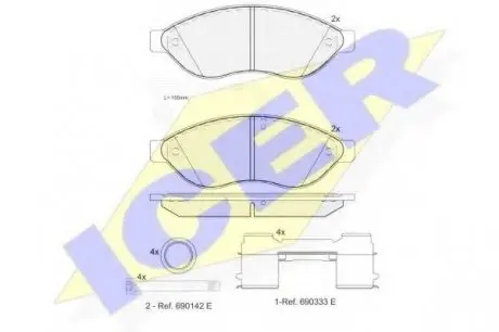 Гальмівні колодки ICER 141803203