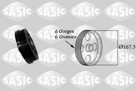 Ременной шкив коленчатого вала SASIC 2156078 (фото 1)