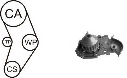 Водяний насос + комплект зубчатого ременя AIRTEX WPK-157801 (фото 1)