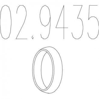 Монтажное кольцо выхлопной системы (D(внутр.) - 51,3 мм; D(наружн.) - 66 мм; Высота - 13,5 мм) MTS 02.9435 (фото 1)